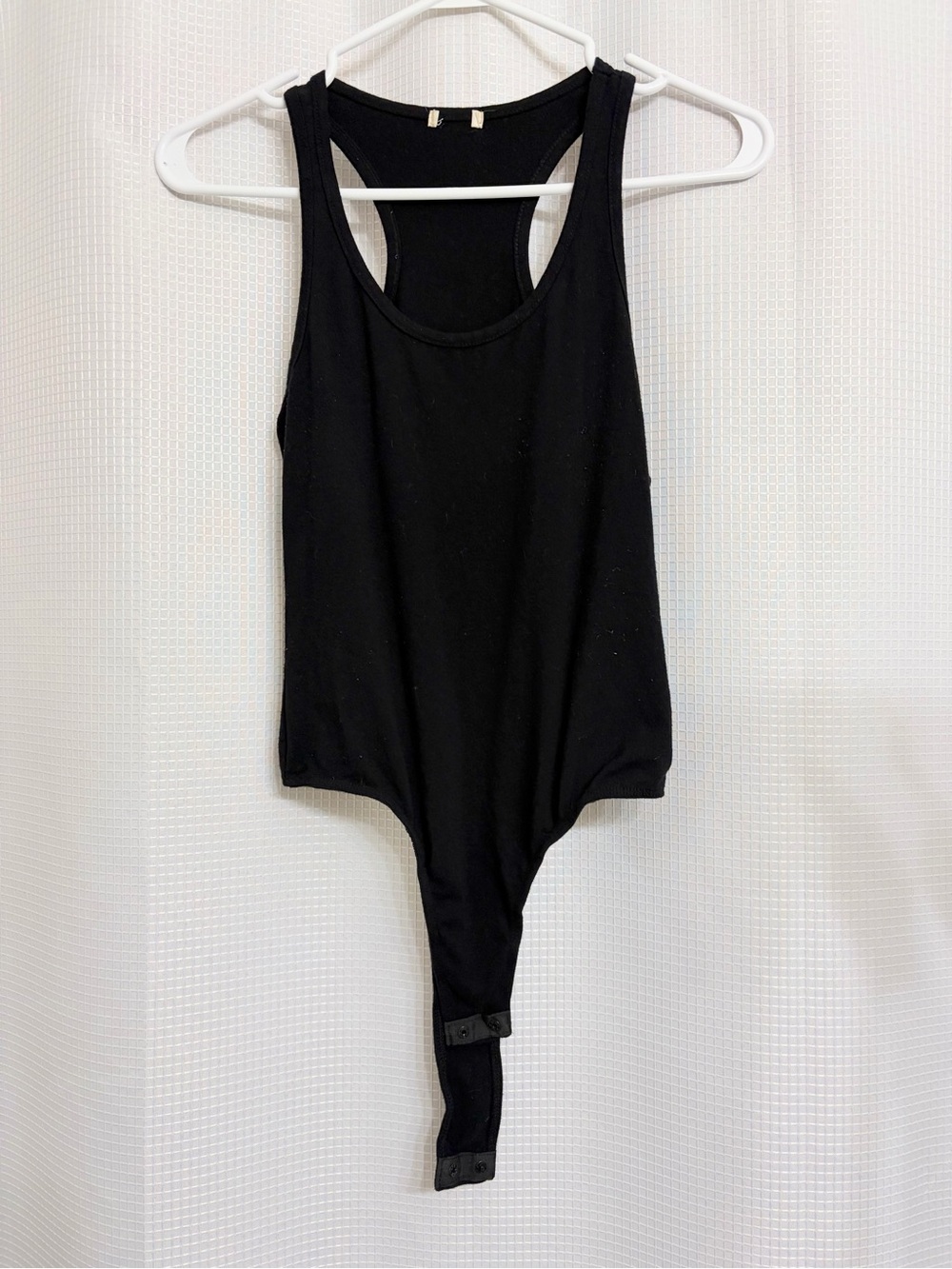 Black Racerback Bodysuit with Snap Closure